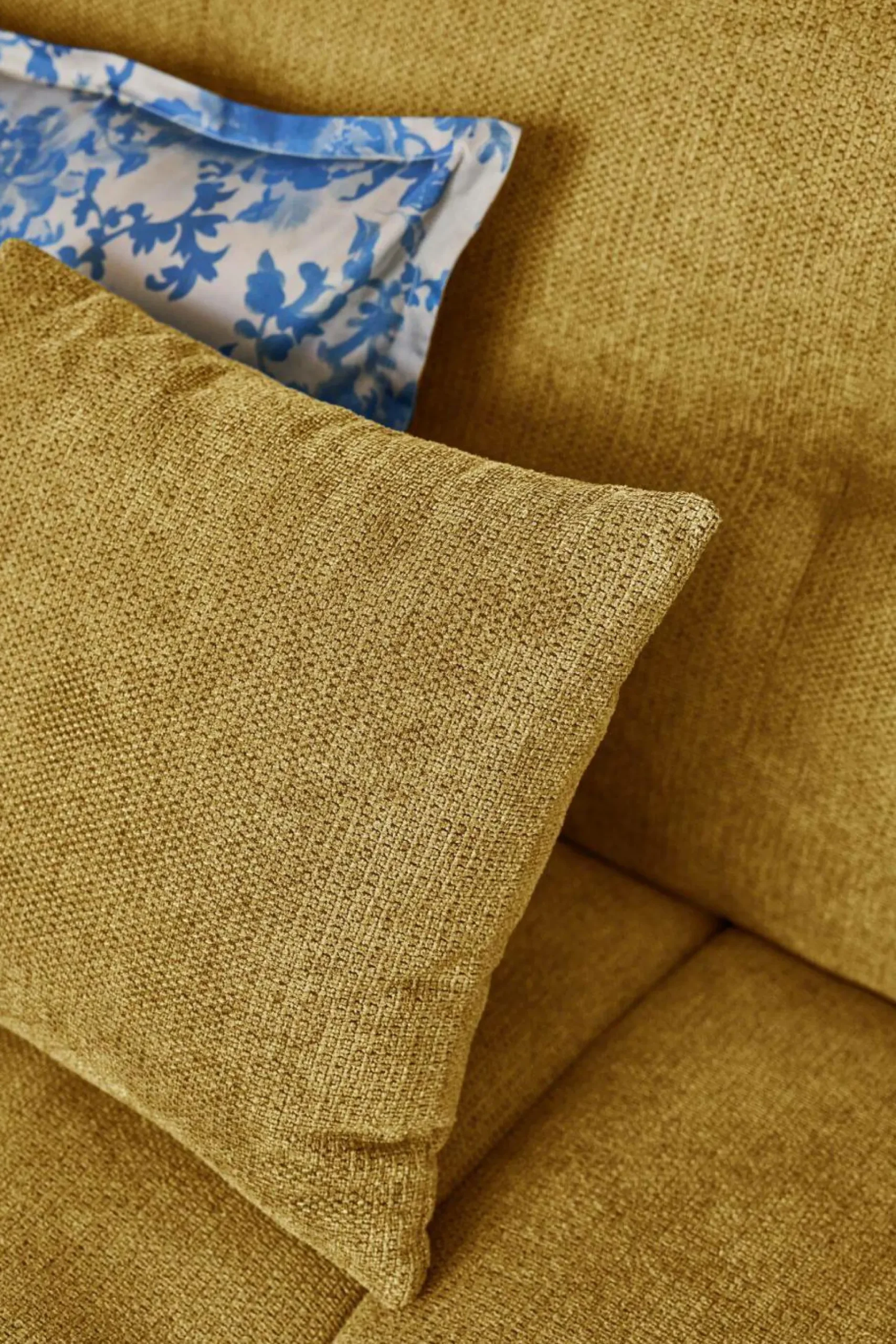 Grande chauffeuse pour canapé modulable tissu Benny - Moutarde - 2,5 places