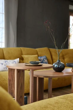 Grande chauffeuse pour canapé modulable tissu Benny - Moutarde - 2,5 places