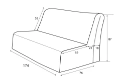 Housse de BZ Carlos - Bleu Minéral - 160 x 200 cm