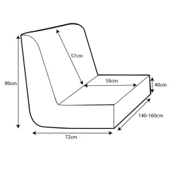 Housse de BZ recyclée Heva - Anthracite - 160 x 200 cm
