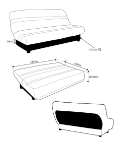 Housse de clic-clac Soleil et bande socle, bordeaux