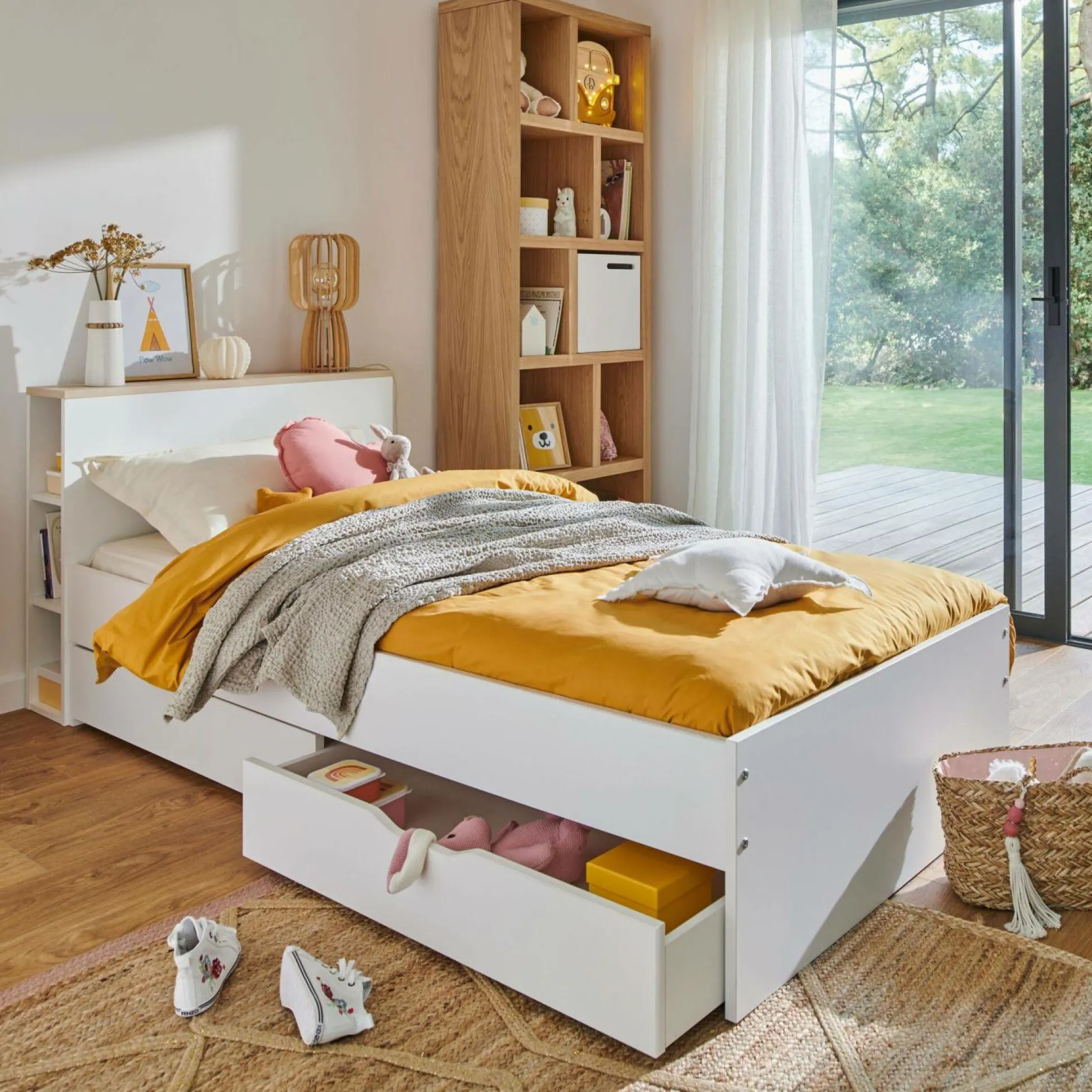 Housse de couette coton bio Fil & Sens - Jaune Curry - 140 x 200 cm