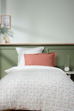 Housse de couette coton bio Verlaine - Blanc - 140 x 200 cm