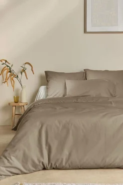 Housse de couette coton lin Valentine - Taupe - 140 x 200 cm