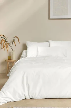 Housse de couette coton lin Valentine - Blanc - 140 x 200 cm