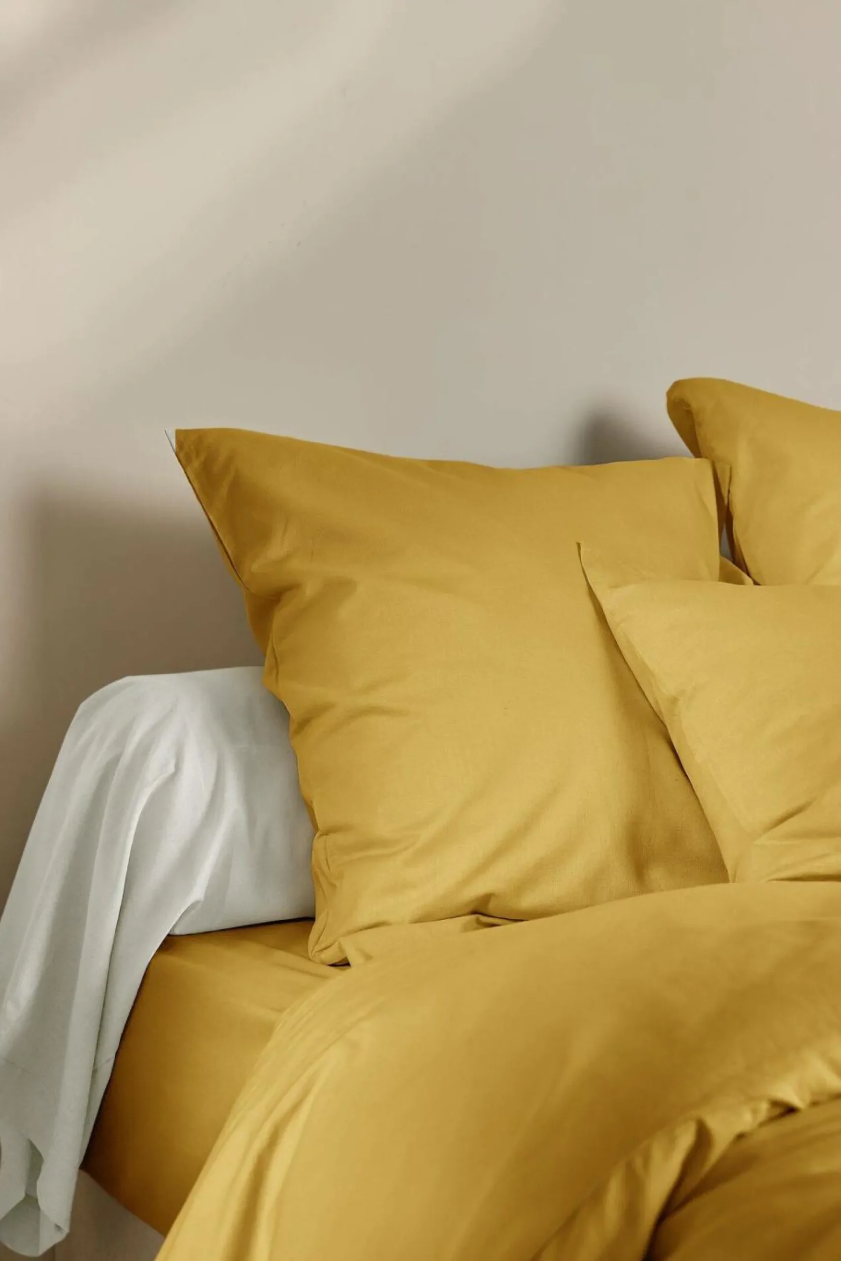 Housse de couette coton lin Valentine - Curry - 140 x 200 cm