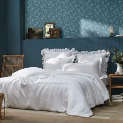 Housse de couette lin Suzette - Blanc - 260 x 240 cm