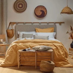 Housse de couette percale bio Elise - Ocre - 240 x 220 cm