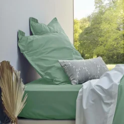 Housse de couette percale bio Elise - Céladon - 200 x 200 cm