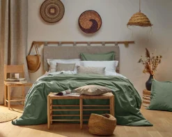Housse de couette percale bio Elise - Lichen Vert - 140 x 200 cm