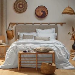 Housse de couette percale bio Elise - Blanc - 140 x 200 cm