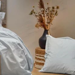 Housse de couette percale bio Elise - Blanc - 140 x 200 cm