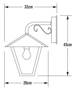 KONSTSMIDE Applique Murale Benu Descendante en Aluminium