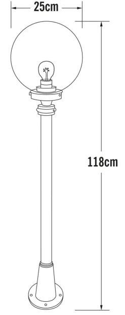 KONSTSMIDE Borne Lumineuse Orion en Aluminium - Noir