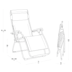 LAFUMA Fauteuil Relax Pliant Futura Batyline® Duo - Obsidian