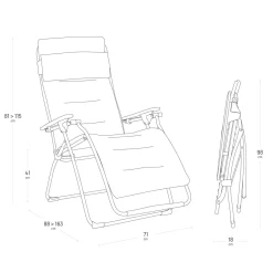 LAFUMA Fauteuil Relax Pliant Futura BeComfort® - Gris Foncé