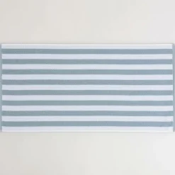 LASA HOME Serviette de bain coton recyclé Lucia - Bleu - 100 x 150 cm