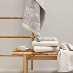 LASA HOME Serviette de bain coton Léontina, floral - Floral - 100 x 150 cm