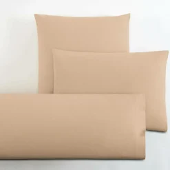 LASA HOME Taie de traversin coton flanelle Livia - Sable