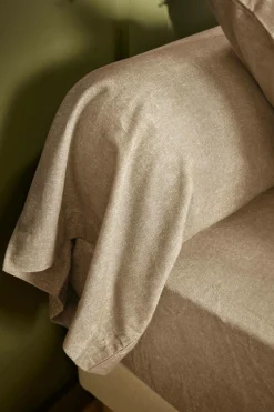 LASA HOME Taie de traversin coton flanelle Livia - Sable