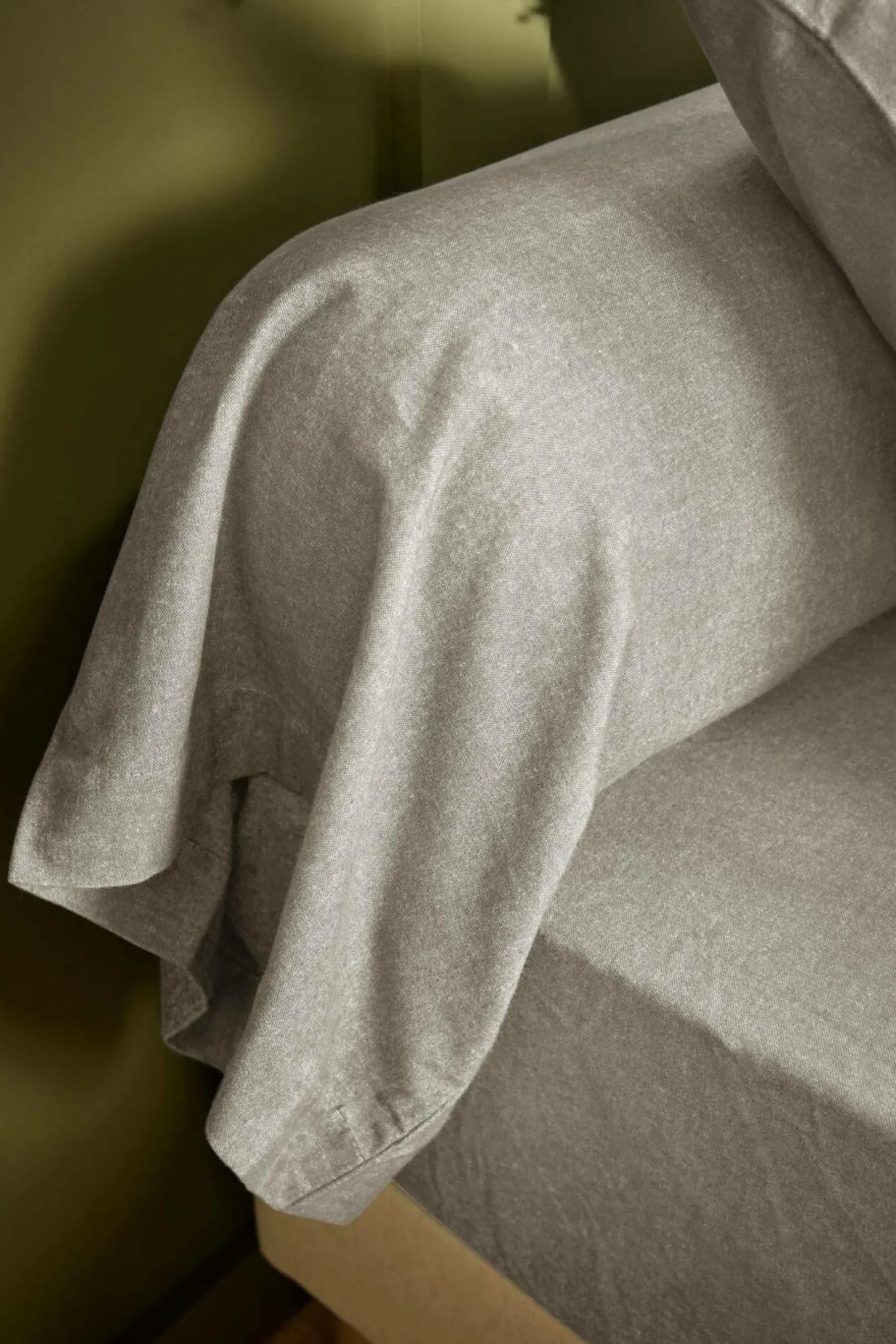 LASA HOME Taie de traversin coton flanelle Livia - Lin