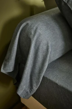 LASA HOME Taie de traversin coton flanelle Livia - Graphite