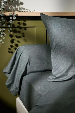 LASA HOME Taie de traversin coton flanelle Livia - Graphite