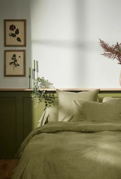 LASA HOME Taie d'oreiller coton flanelle Livia - Kaki - 50 x 70 cm