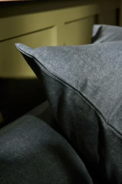 LASA HOME Taie d'oreiller coton flanelle Livia - Graphite - 50 x 70 cm