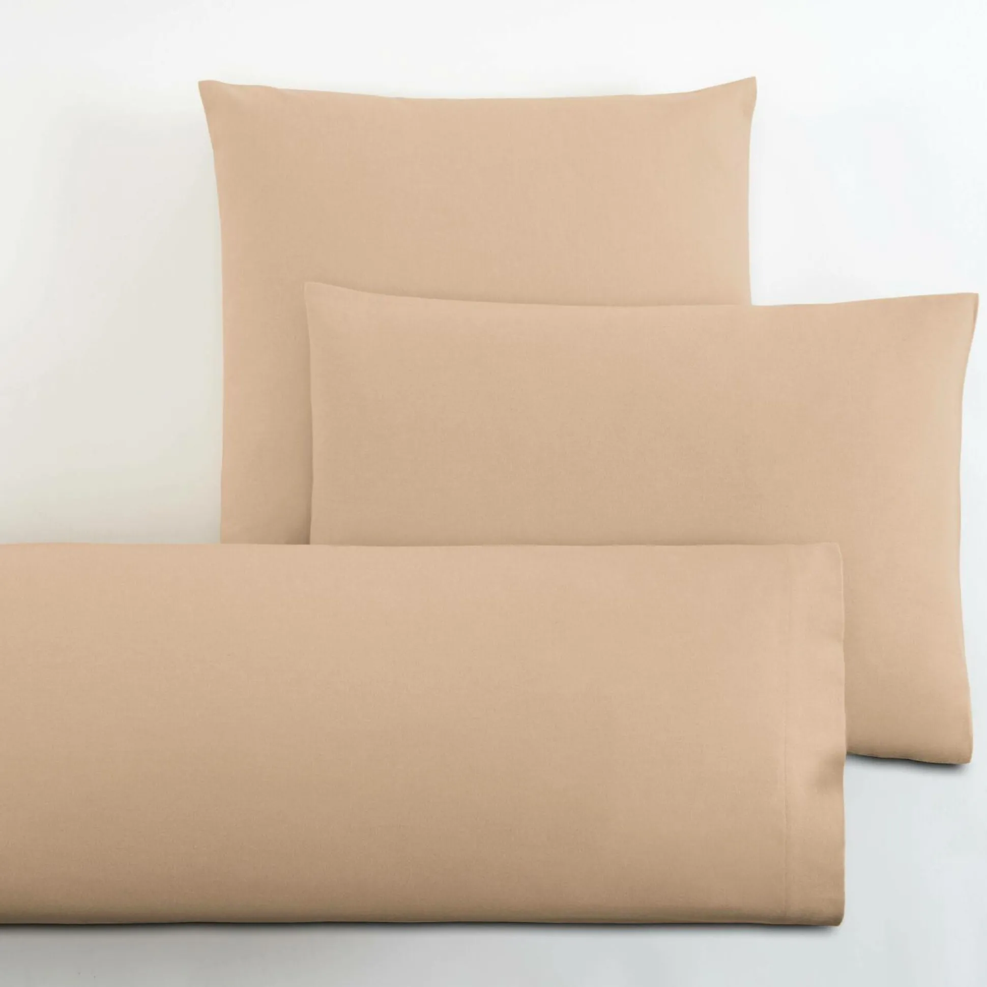 LASA HOME Taie d'oreiller coton flanelle Livia - Sable - 50 x 70 cm