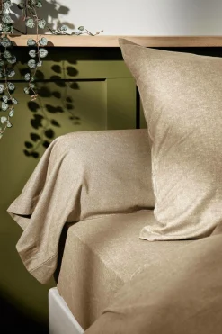 LASA HOME Taie d'oreiller coton flanelle Livia - Sable - 50 x 70 cm