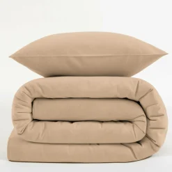 LASA HOME Taie d'oreiller coton flanelle Livia - Sable - 50 x 70 cm