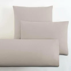 LASA HOME Taie d'oreiller coton flanelle Livia - Lin - 65 x 65 cm