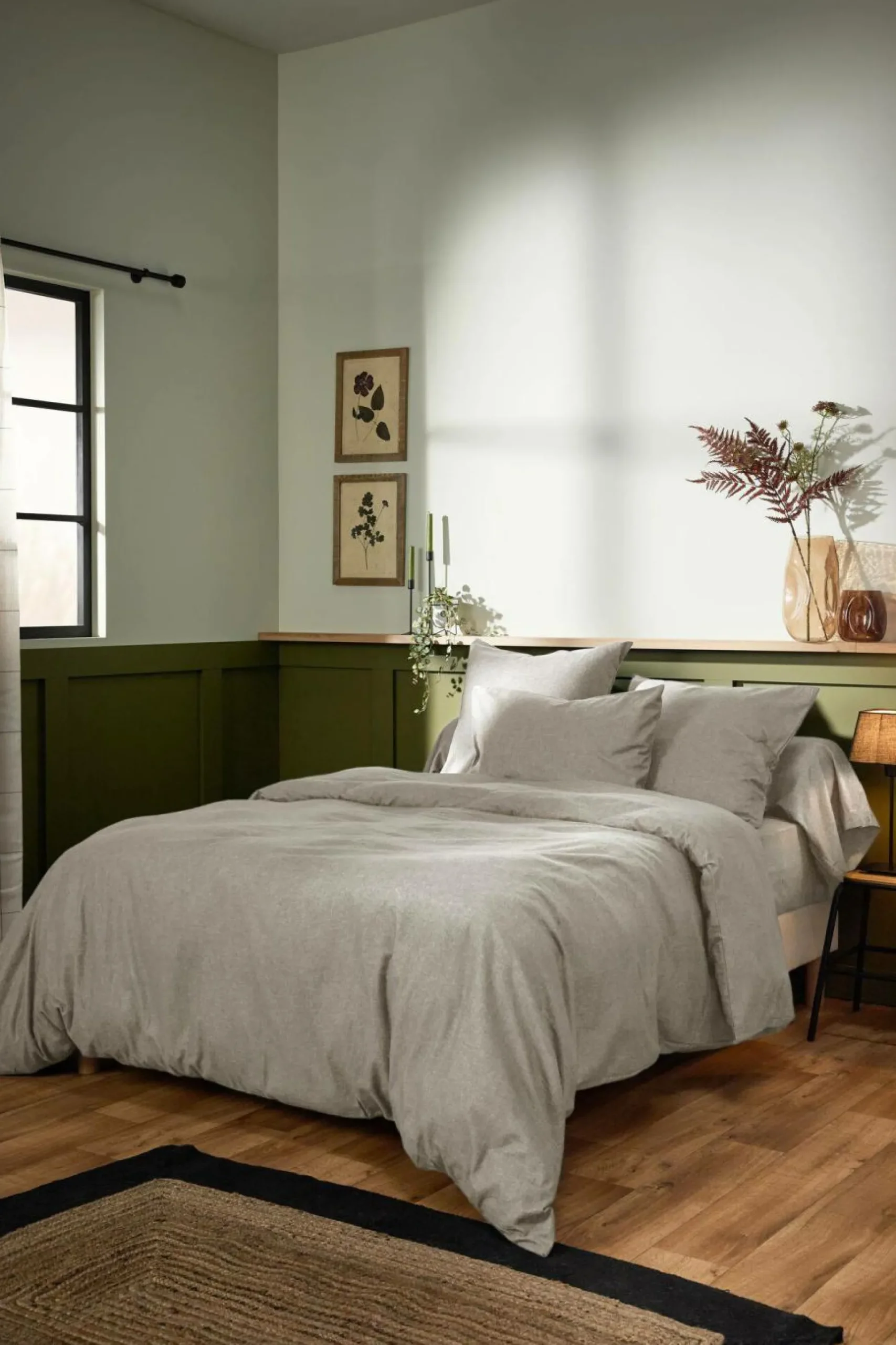 LASA HOME Taie d'oreiller coton flanelle Livia - Lin - 65 x 65 cm