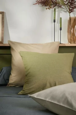 LASA HOME Taie d'oreiller coton flanelle Livia - Lin - 65 x 65 cm