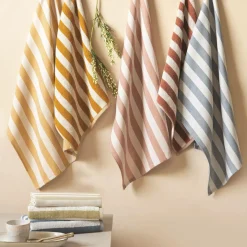 LASA HOME Torchon coton Luis - Olive - 50 x 70 cm