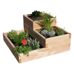 LE CARRE FANTASTIK Carré de Potager 3 Niveaux Effet Graphik Junior en Bois