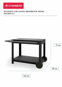 LE MARQUIER Desserte Exclusive Ingénieuse en Acier Noir