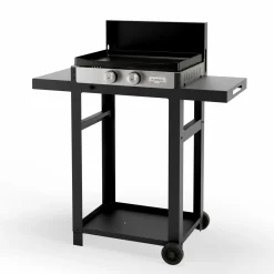 LE MARQUIER Ensemble Plancha et Chariot La Plancha Française Gaz Acier Inox