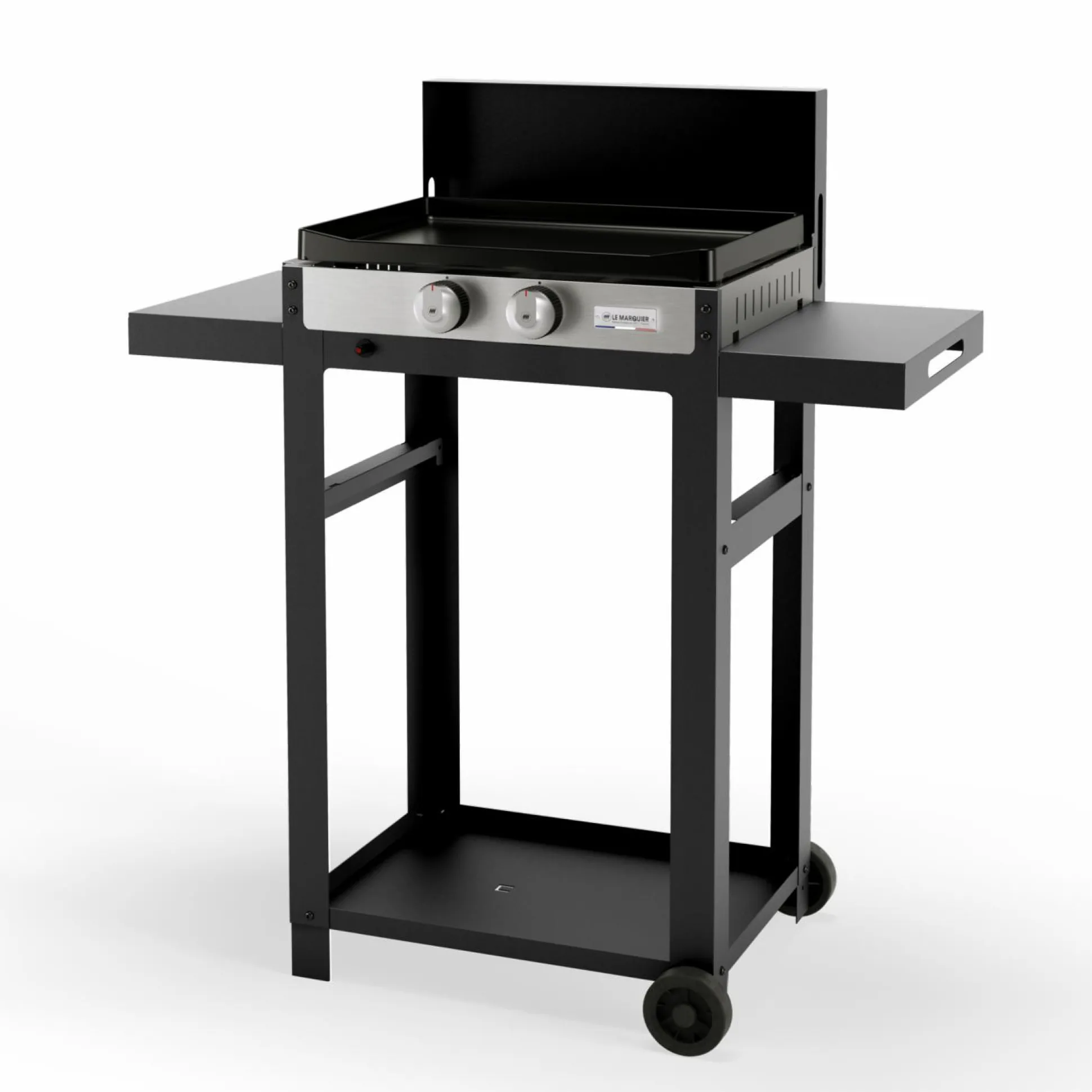 LE MARQUIER Ensemble Plancha et Chariot La Plancha Française Gaz Acier Inox