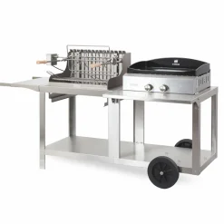 LE MARQUIER Ensemble Plancha, Barbecue et Chariot Mendy-Alde Baia en Inox