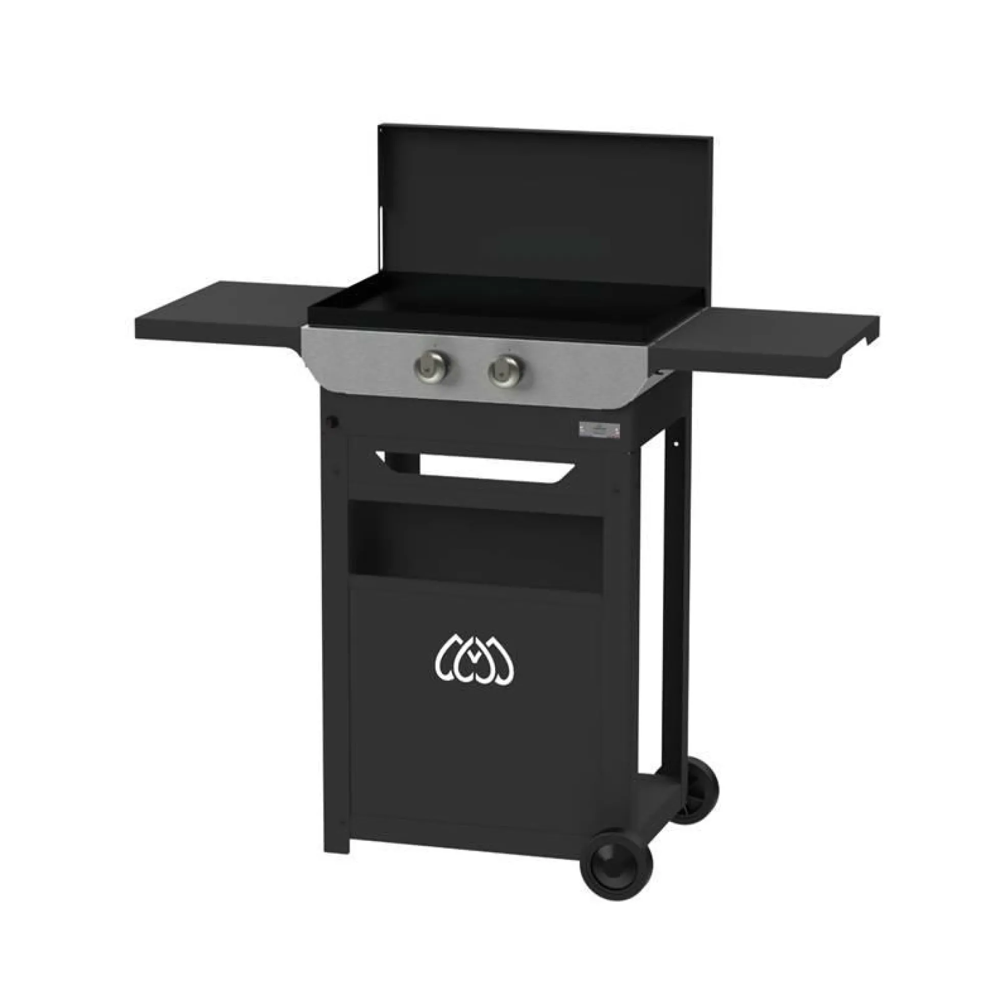 LE MARQUIER Ensemble Plancha Gaz, Chariot et Couvercle en Acier et Inox Original