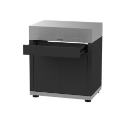 LE MARQUIER Meuble avec Tiroir pour Cuisine d'Extérieur 80 x 55 cm - Acier Noir/Inox