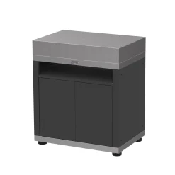 LE MARQUIER Meuble Tablette pour Cuisine d'Extérieur 80 x 55 cm en Acier Noir - Acier Noir/Inox