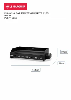 LE MARQUIER Plancha Exception Pakita 4105 en Acier Noir
