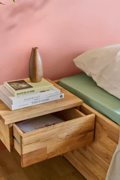 Lit avec rangements en options chêne massif Charly - 140 x 190 cm