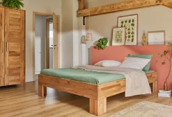 Lit avec rangements en options chêne massif Charly - 180 x 200 cm