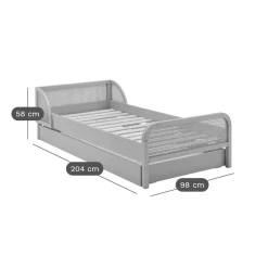 Lit avec tiroir de rangement en option Sam - Terracotta