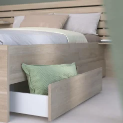 Lit avec tiroirs de rangement en option Palmyre - 140 x 200 cm