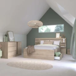 Lit avec tiroirs de rangement en option Palmyre - 160 x 200 cm